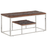 vidaXL Salontafel roestvrijstaal en gehard glas zilverkleurig