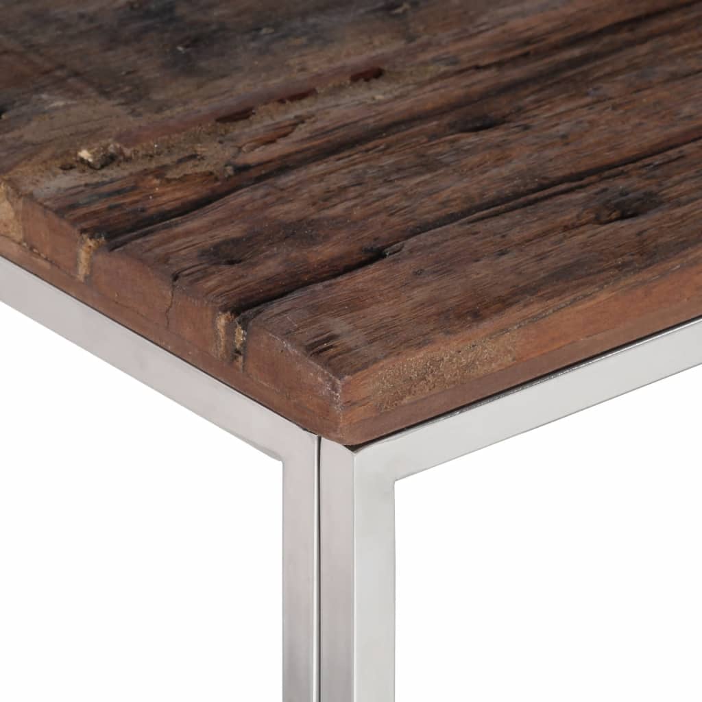 vidaXL Salontafel roestvrijstaal en gehard glas zilverkleurig