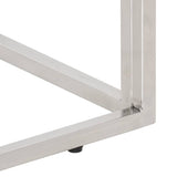 vidaXL Salontafel roestvrijstaal en gehard glas zilverkleurig