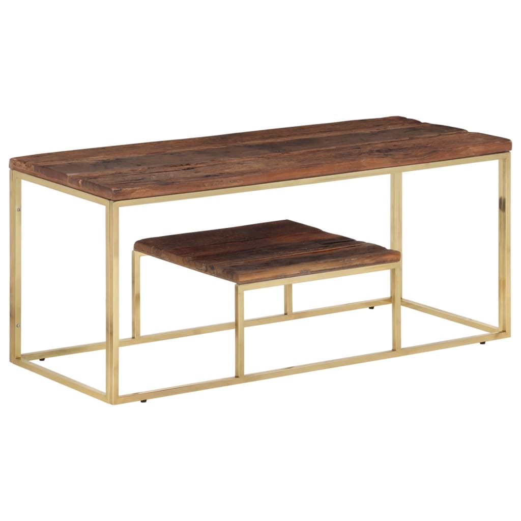 vidaXL Salontafel roestvrijstaal en gehard glas zilverkleurig