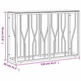 vidaXL Wandtafel 110x30x70 cm roestvrij staal en glas