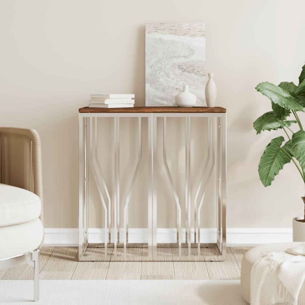vidaXL Wandtafel 70x30x70 cm roestvrij staal en glas
