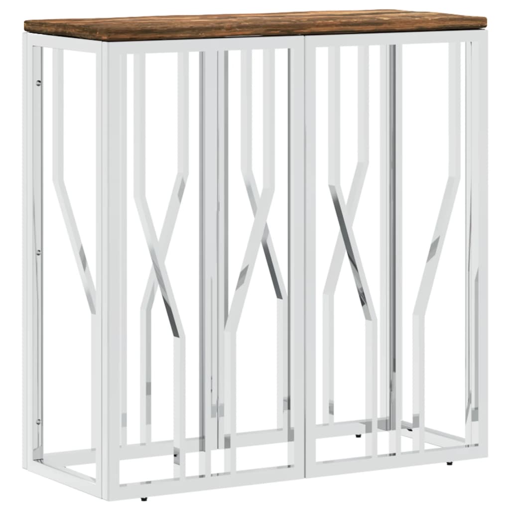 vidaXL Wandtafel 70x30x70 cm roestvrij staal en glas