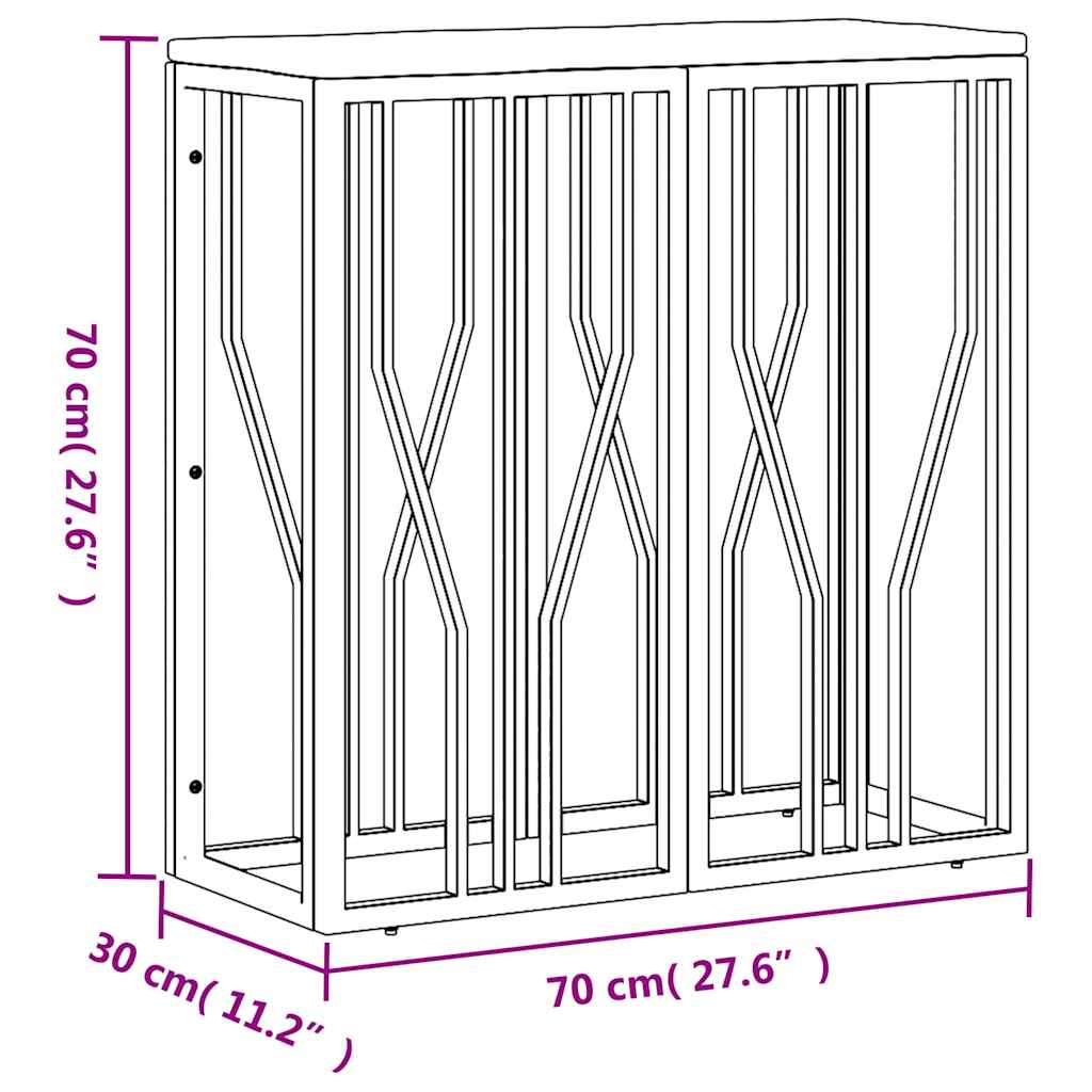 vidaXL Wandtafel 70x30x70 cm roestvrij staal en glas