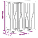 vidaXL Wandtafel 70x30x70 cm roestvrij staal en glas
