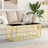 vidaXL Salontafel 110x45x45 cm roestvrij staal en glas