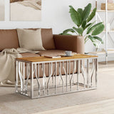 vidaXL Salontafel 110x45x45 cm roestvrij staal en glas
