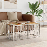 vidaXL Salontafel 110x45x45 cm roestvrij staal en glas