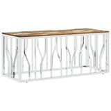 vidaXL Salontafel 110x45x45 cm roestvrij staal en glas