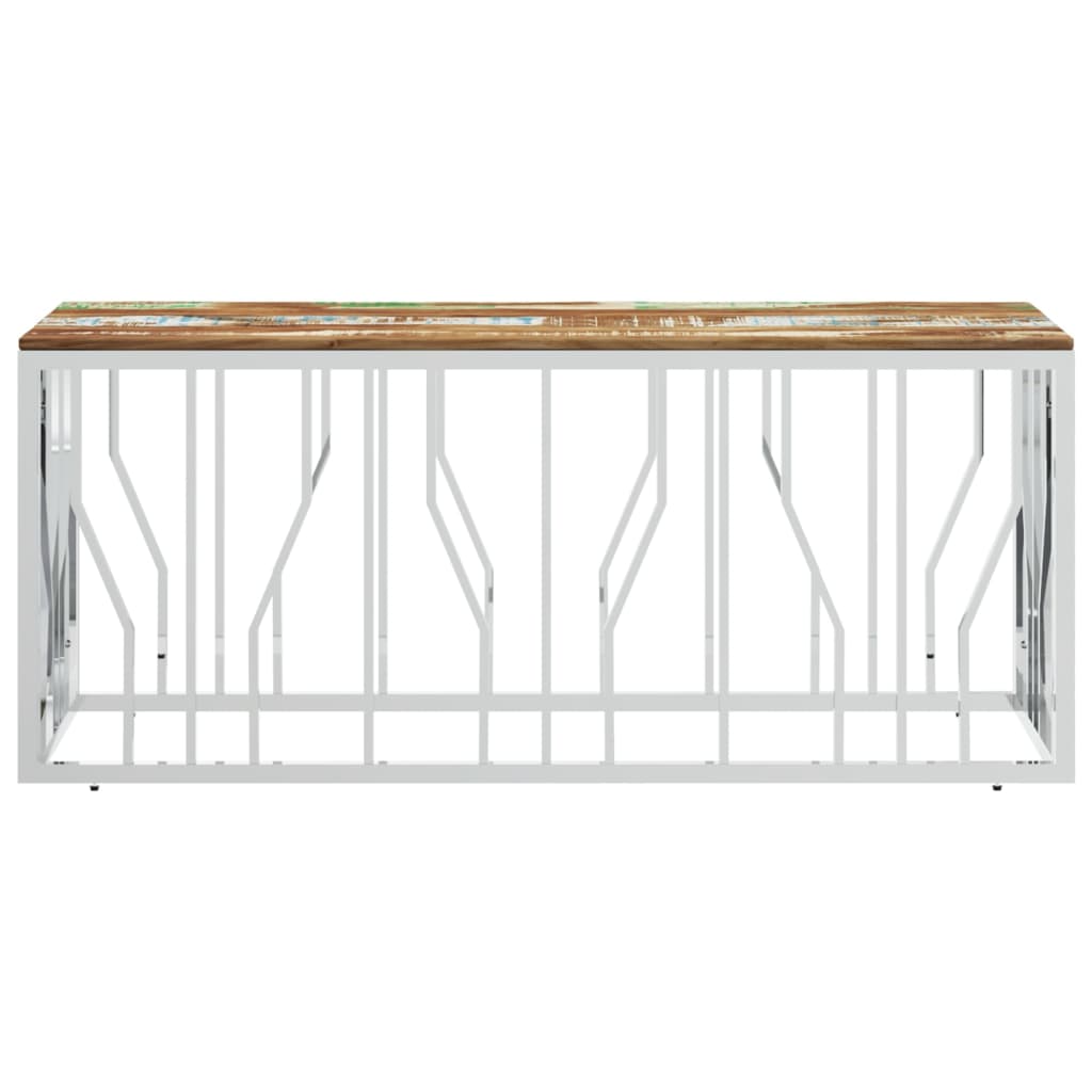 vidaXL Salontafel 110x45x45 cm roestvrij staal en glas