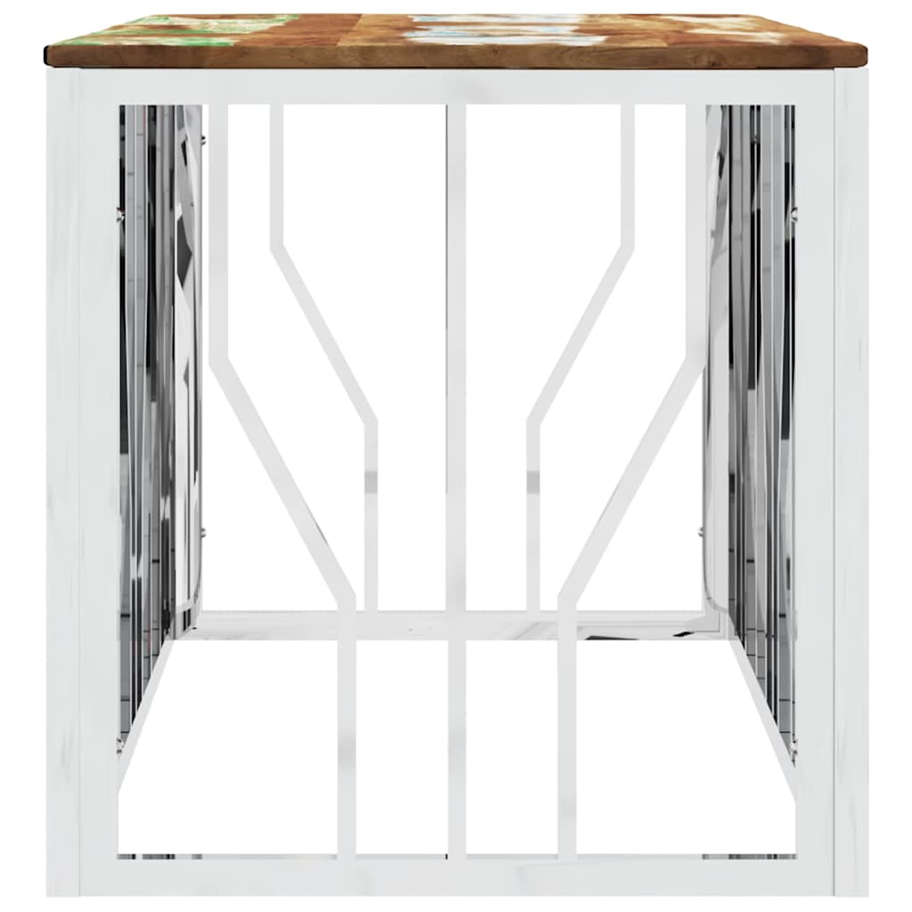 vidaXL Salontafel 110x45x45 cm roestvrij staal en glas
