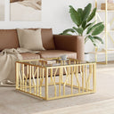 vidaXL Salontafel 80x80x40 cm roestvrij staal en glas