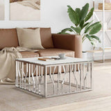 vidaXL Salontafel 80x80x40 cm roestvrij staal en glas
