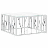 vidaXL Salontafel 80x80x40 cm roestvrij staal en glas