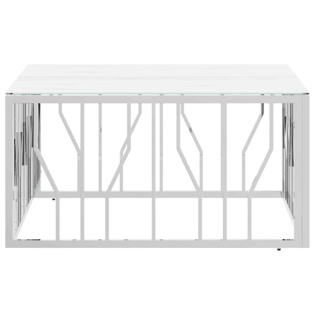 vidaXL Salontafel 80x80x40 cm roestvrij staal en glas