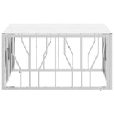 vidaXL Salontafel 80x80x40 cm roestvrij staal en glas