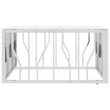 vidaXL Salontafel 80x80x40 cm roestvrij staal en glas