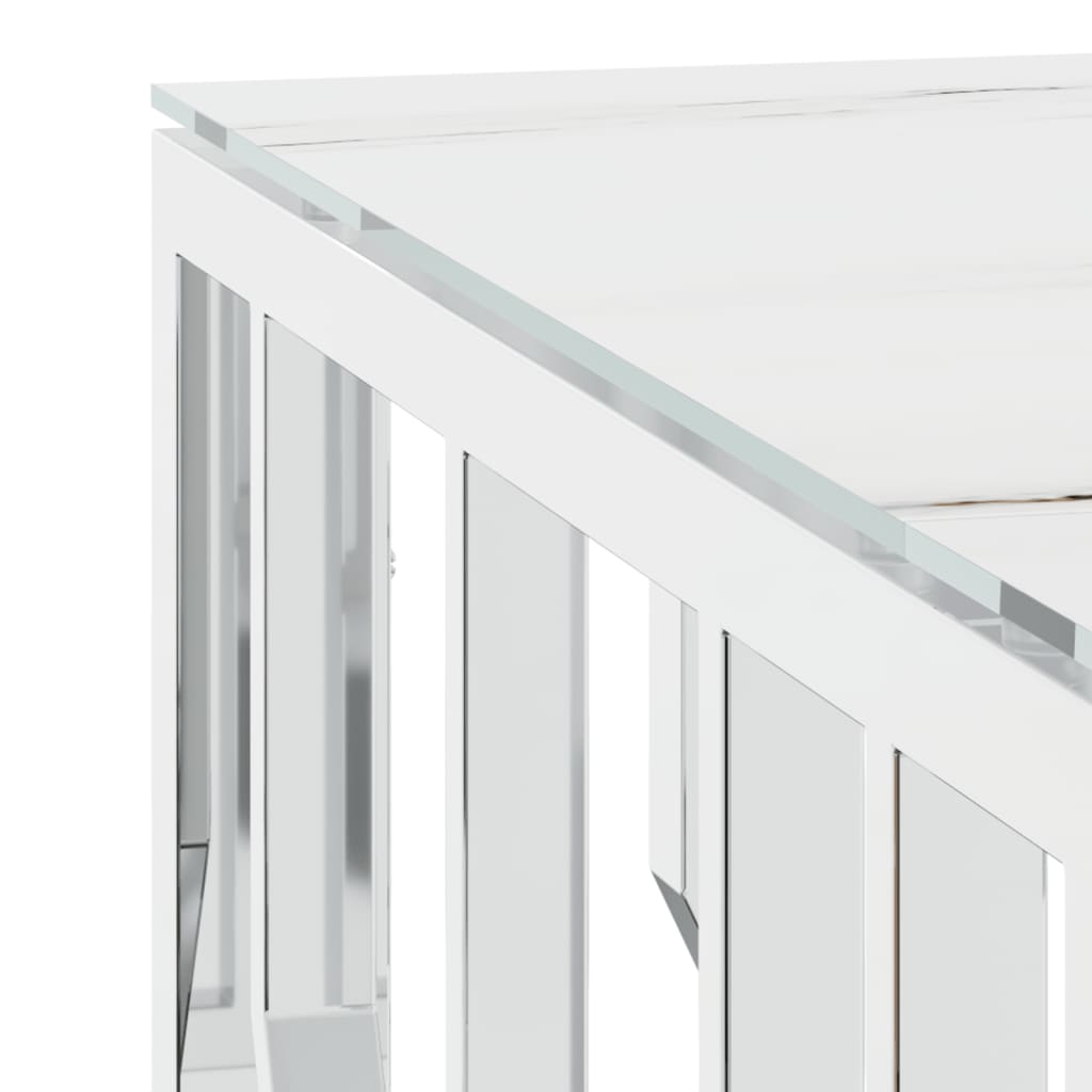vidaXL Salontafel 80x80x40 cm roestvrij staal en glas