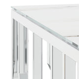 vidaXL Salontafel 80x80x40 cm roestvrij staal en glas