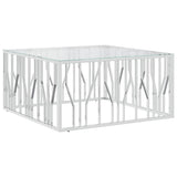 vidaXL Salontafel 100x100x50 cm roestvrij staal en glas