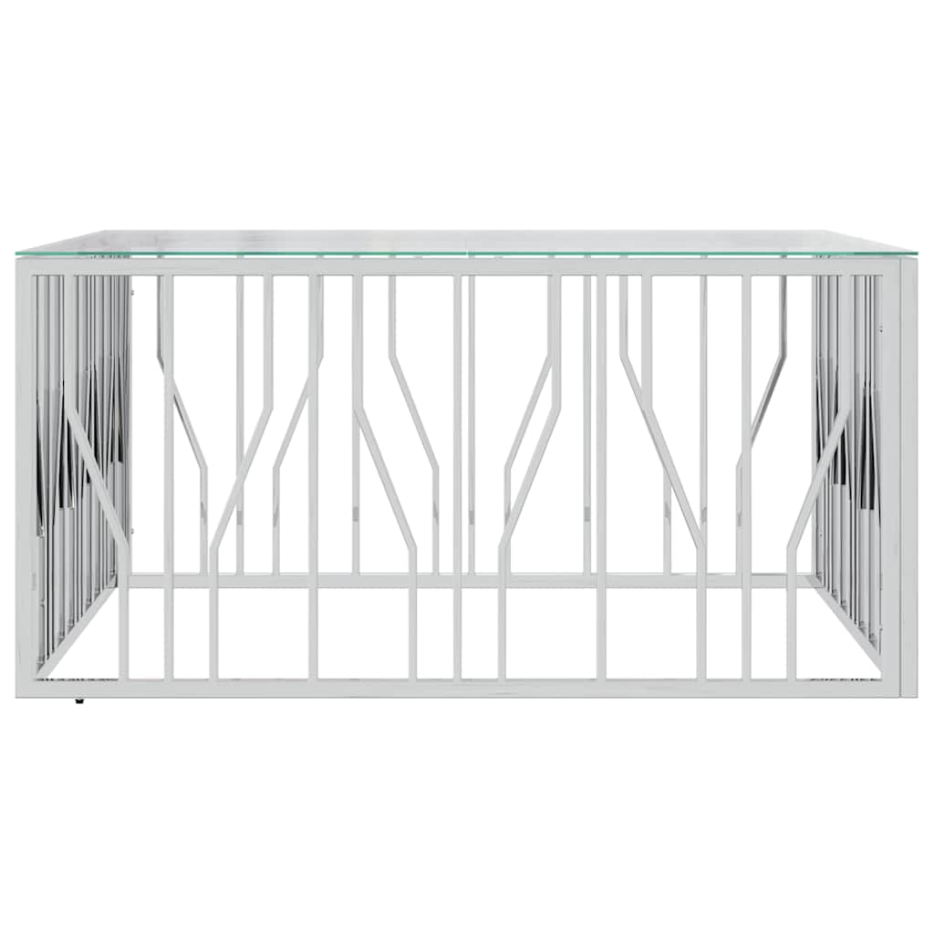 vidaXL Salontafel 100x100x50 cm roestvrij staal en glas
