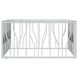 vidaXL Salontafel 100x100x50 cm roestvrij staal en glas