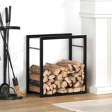 vidaXL Firewood Rack 50x28x56 cm Steel Matt Black