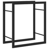 vidaXL Firewood Rack 50x28x56 cm Steel Matt Black