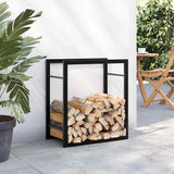 vidaXL Firewood Rack 50x28x56 cm Steel Matt Black