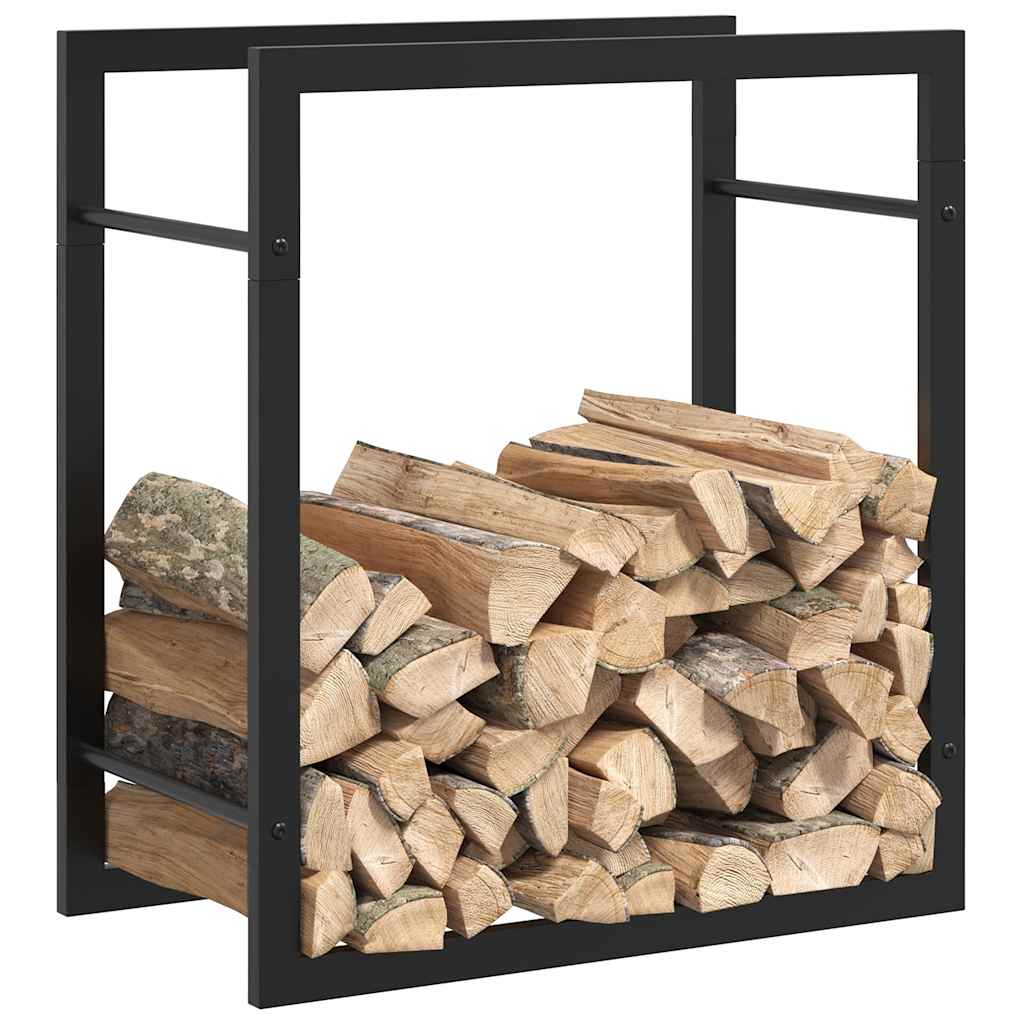 vidaXL Firewood Rack 50x28x56 cm Steel Matt Black