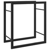 vidaXL Firewood Rack 50x28x56 cm Steel Matt Black