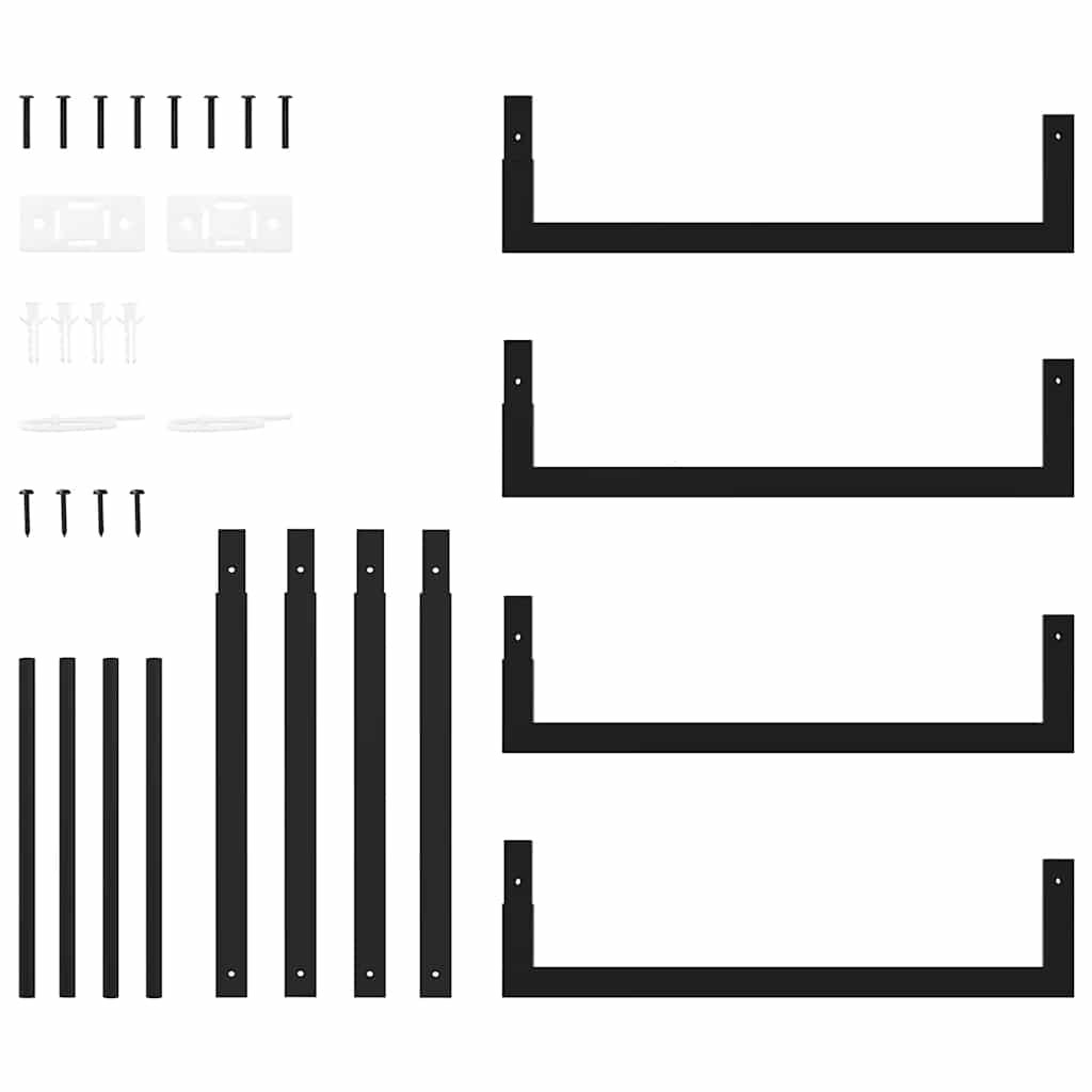 vidaXL Firewood Rack 50x28x56 cm Steel Matt Black