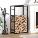 vidaXL Firewood Rack 50x28x56 cm Steel Matt Black