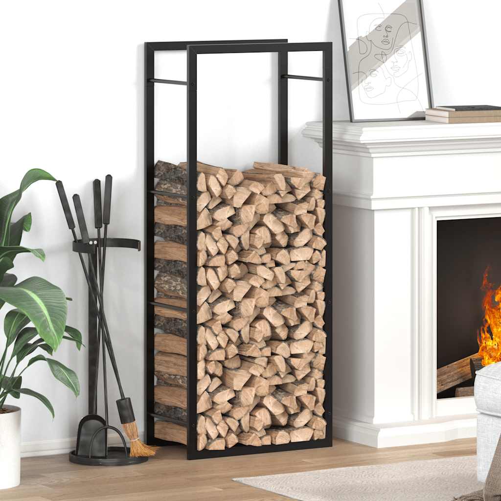 vidaXL Firewood Rack 50x28x56 cm Steel Matt Black