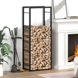 vidaXL Firewood Rack 50x28x56 cm Steel Matt Black