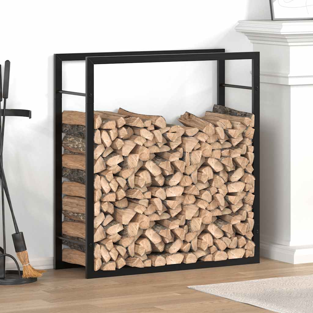 vidaXL Firewood Rack 50x28x56 cm Steel Matt Black