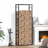 vidaXL Firewood Rack 50x28x56 cm Steel Matt Black