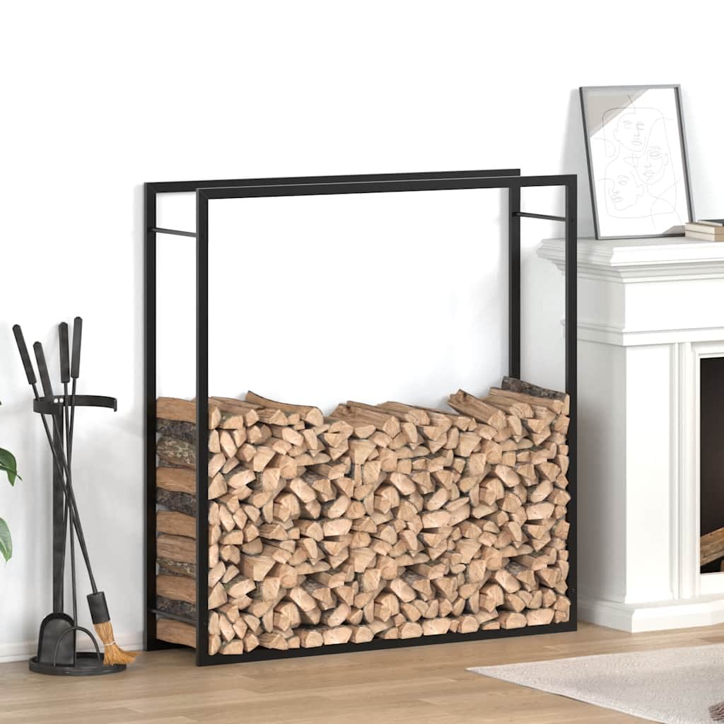 vidaXL Firewood Rack 50x28x56 cm Steel Matt Black