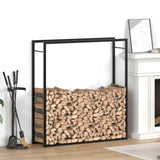 vidaXL Firewood Rack 50x28x56 cm Steel Matt Black