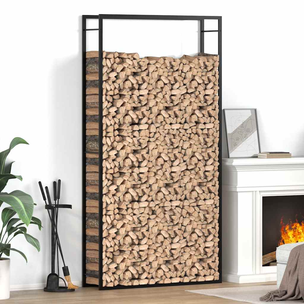 vidaXL Firewood Rack 50x28x56 cm Steel Matt Black