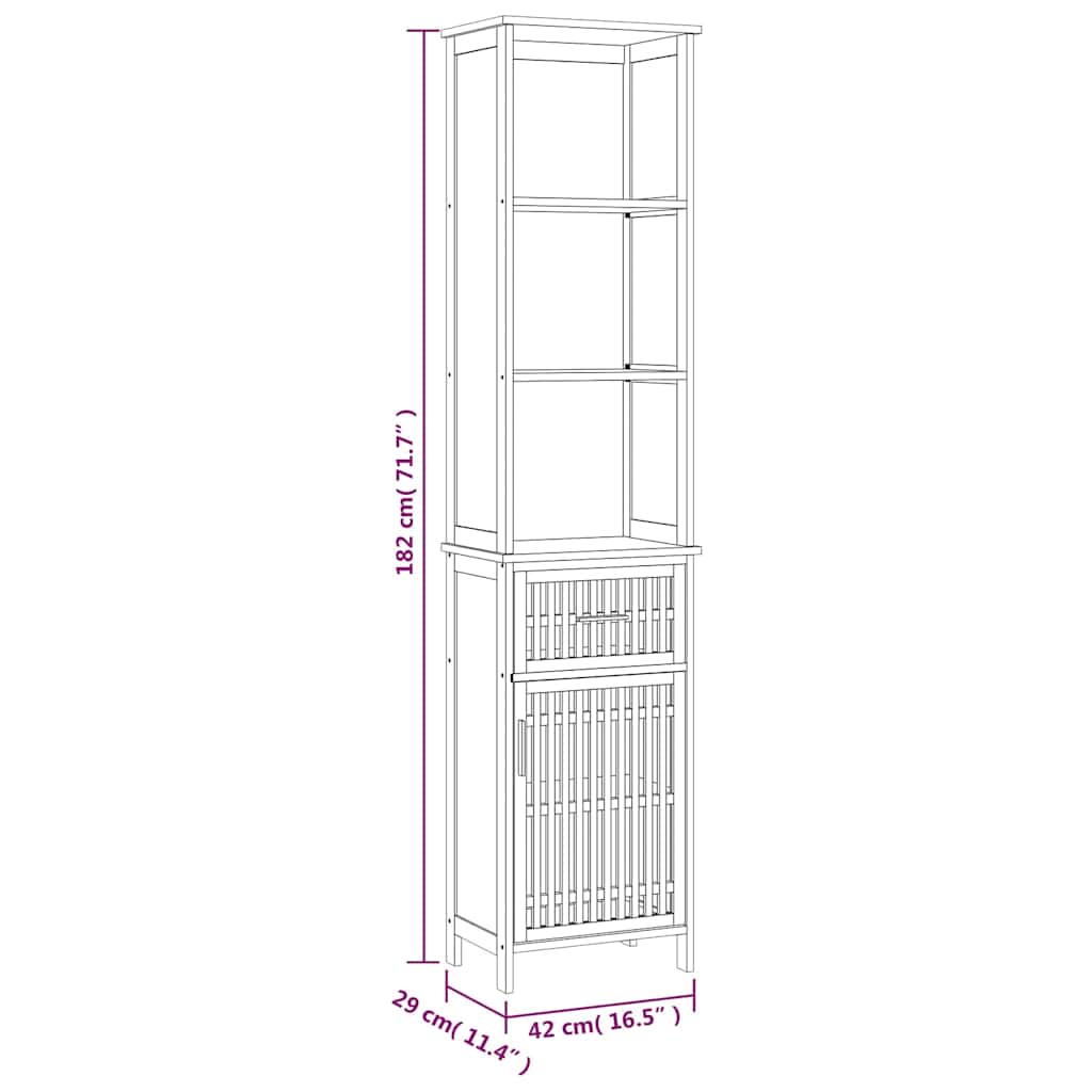 vidaXL Bathroom Cabinet 42x29x82 cm Solid Walnut Wood