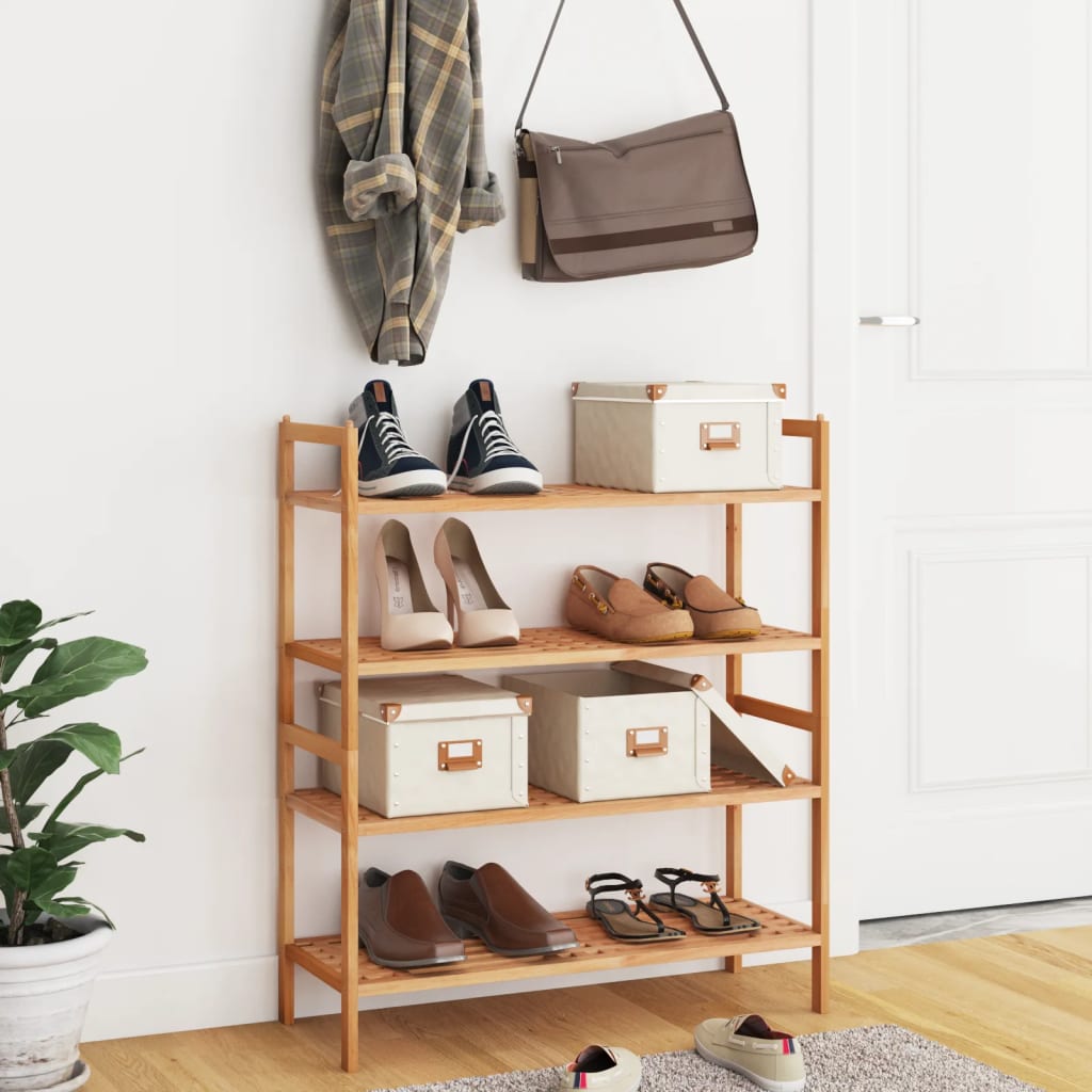 vidaXL Schoenenrek 69x27x41 cm massief walnotenhout
