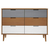 vidaXL Ladekast MOLDE 113x40x80 cm massief grenenhout bruin