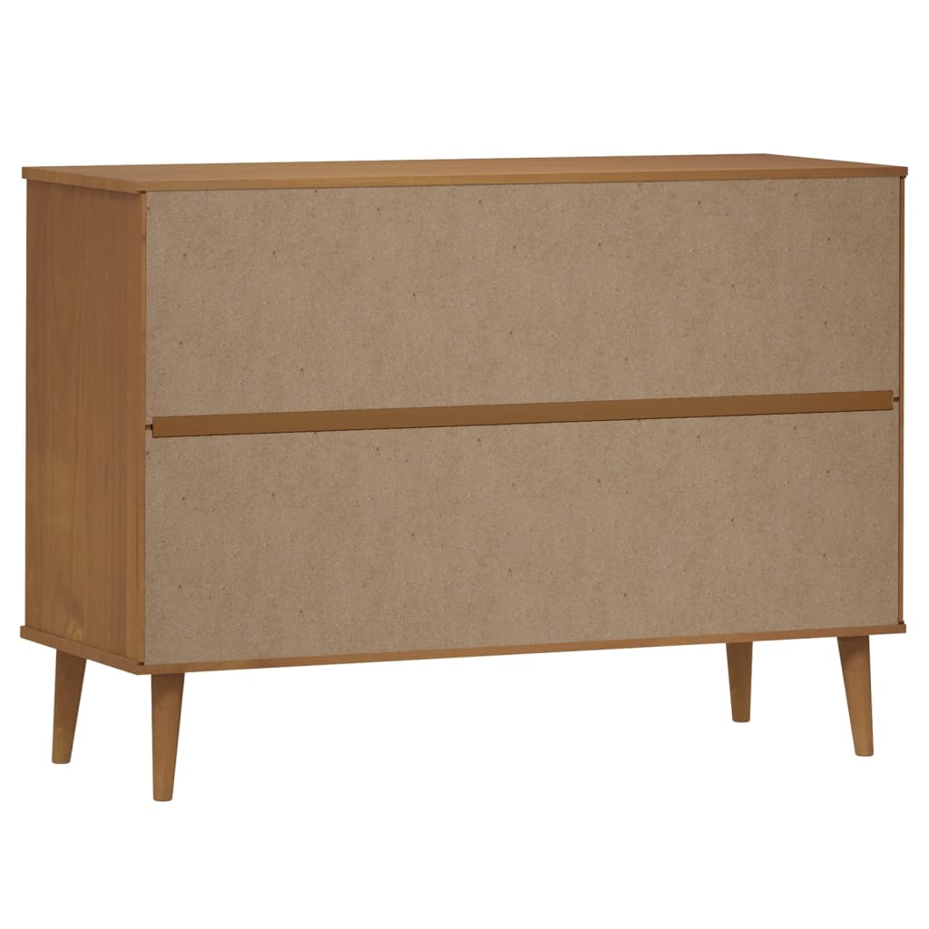 vidaXL Ladekast MOLDE 113x40x80 cm massief grenenhout bruin