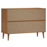 vidaXL Ladekast MOLDE 113x40x80 cm massief grenenhout bruin