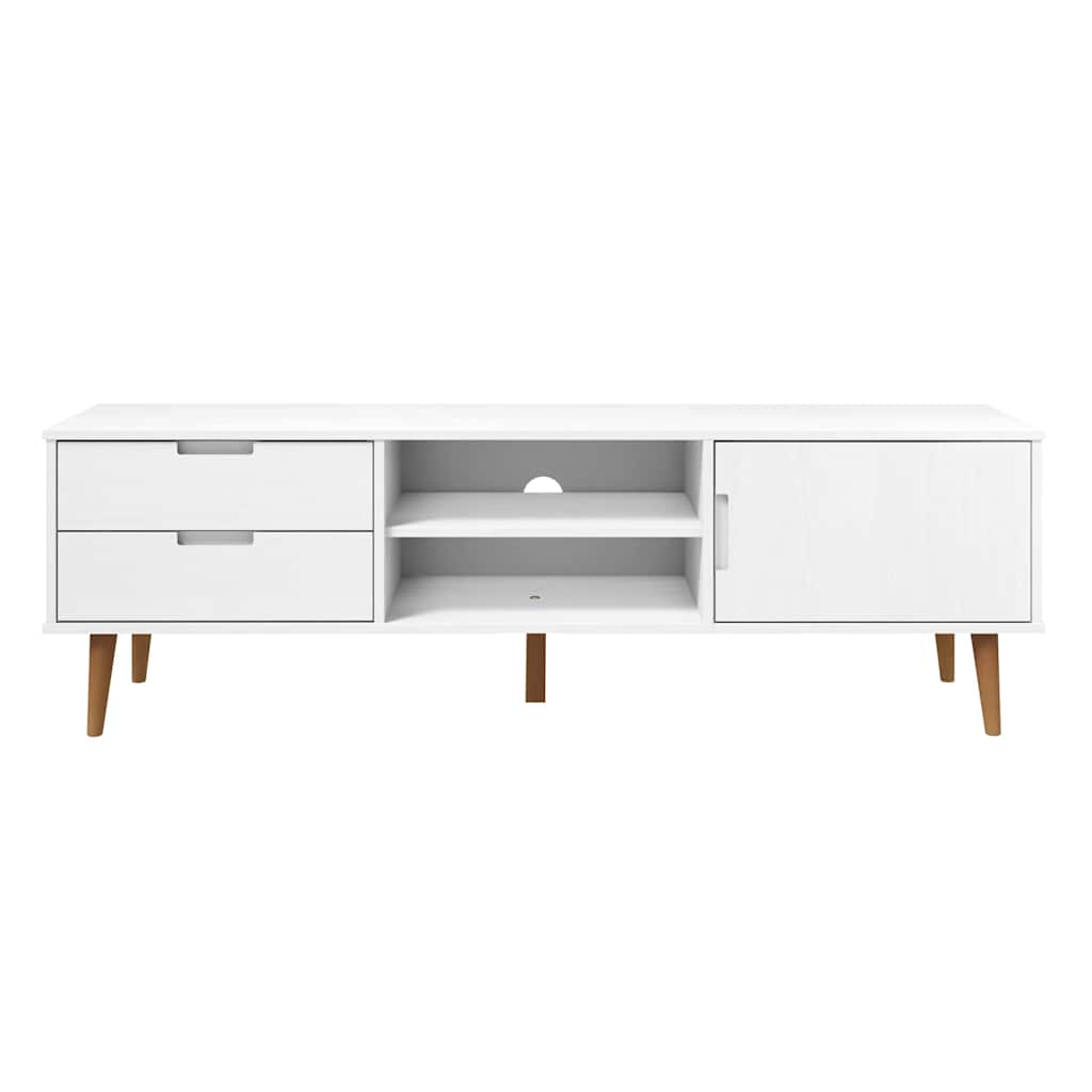 vidaXL Tv-meubel MOLDE 158x40x49 cm massief grenenhout wit