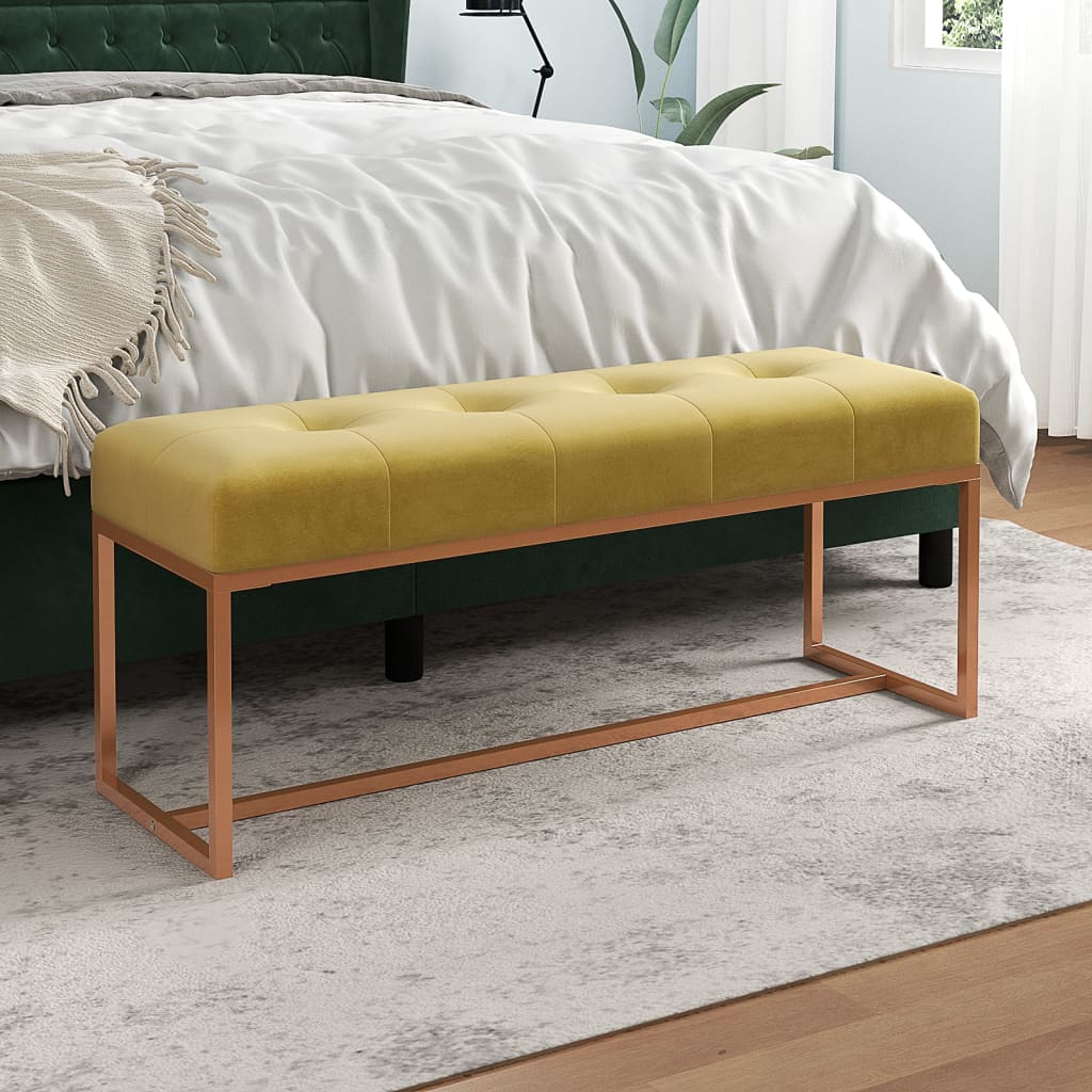vidaXL Bankje 110x36x45 cm fluweel donkergroen
