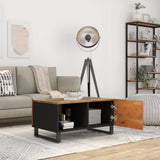 vidaXL Salontafel 80x50x40 cm massief mangohout en bewerkt hout