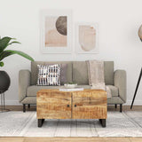 vidaXL Salontafel 80x50x40 cm massief mangohout en bewerkt hout