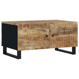 vidaXL Salontafel 80x50x40 cm massief mangohout en bewerkt hout